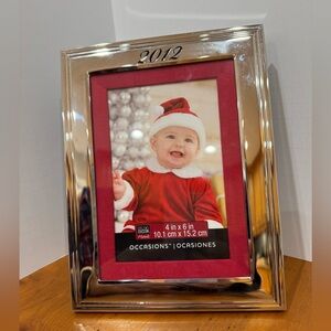 New 2012 engraved Silver and Red Photo Frame